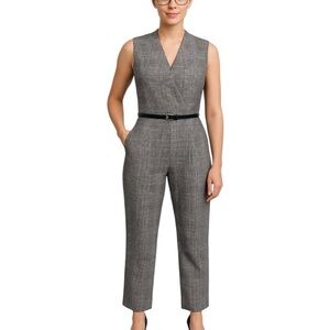 NWOT Stella & Julie 6 Houndstooth Ankle Length Romper Jumpsuit Business Chic 90s